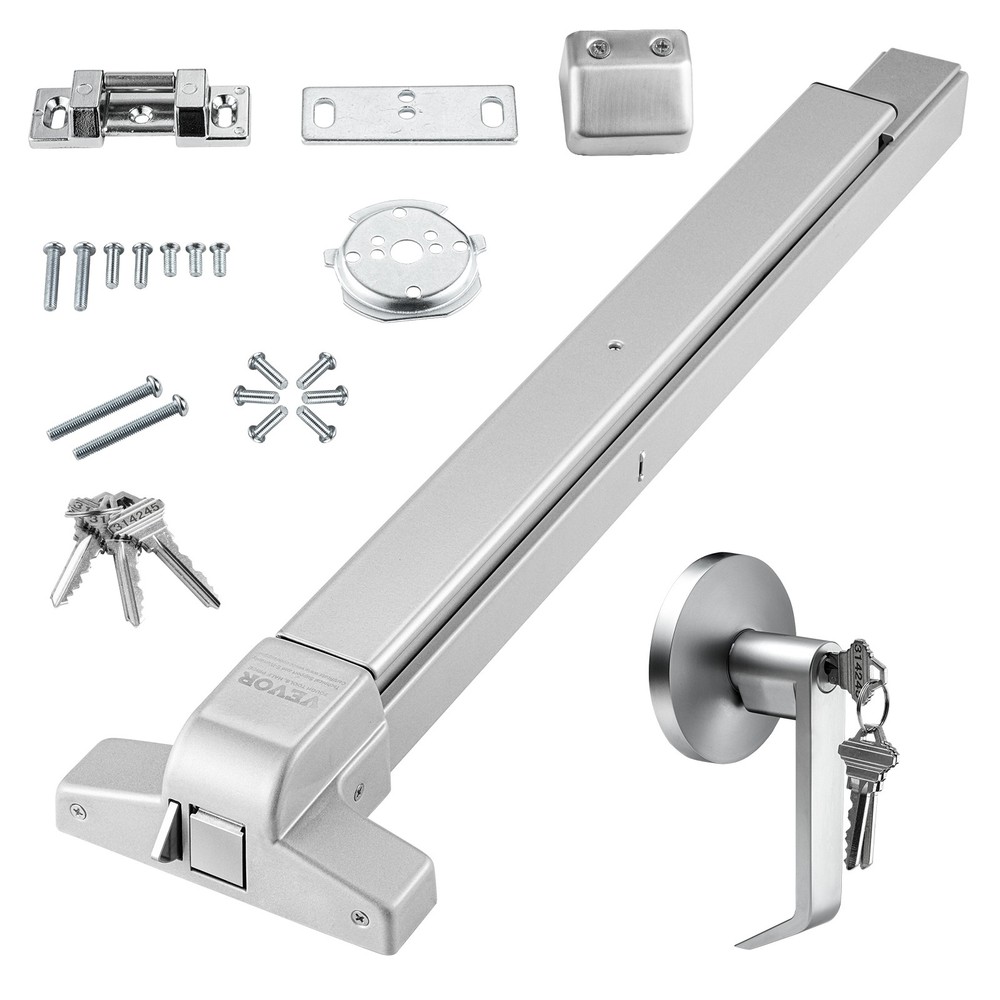 VEVOR Push Bar Door Locks Carbon Steel Panic Bars for Exit Doors Exterior Lever
