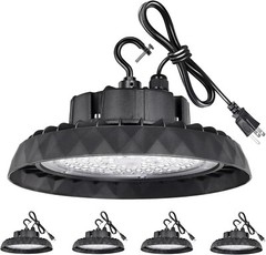 4Pack 300W UFO LED High Bay Light Shop Lights Industrial Factory Warehouse Lamps