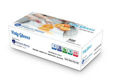 500 Clear Poly Gloves – Single Use, Transparent, Non Latex, One Size