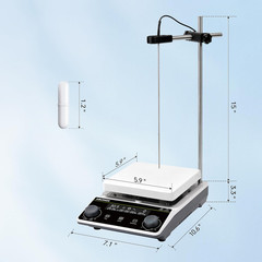 Magnetic Stirrer Hot Plate Stirrer LCD Display 300℃ Max.5L 5.9Inch Heated Magnet