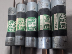 Bussman NON-100 One Time Buss Fuses Class H 100A 250V Lot Of 5