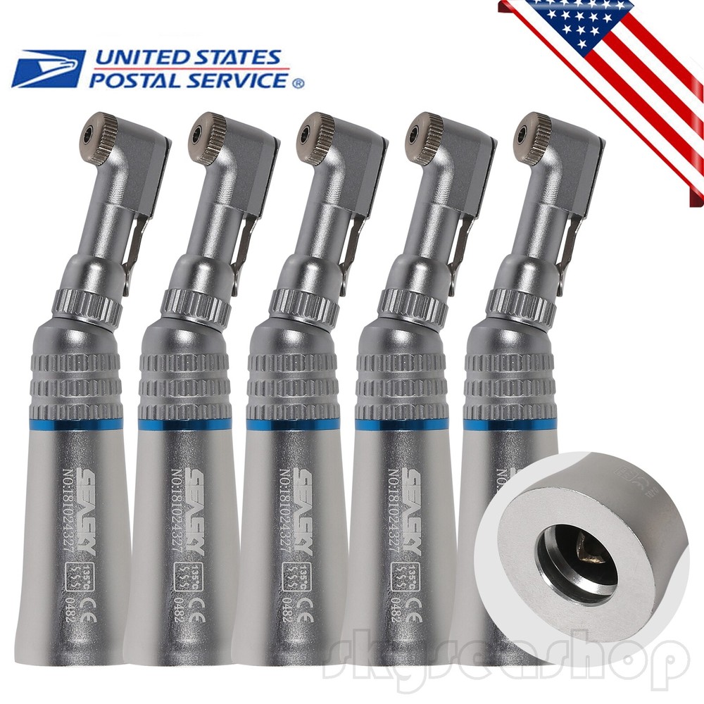 5pcs Dental Slow Low Speed Contra Angle Handpiece Winkelstück Latch Chuck icv