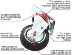 12 pack 3″ Swivel Caster Wheel Rubber Base with Top Plate & Bearing Heavy Duty29