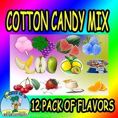 12 pack COTTON CANDY mix w/ SUGAR FLAVORING FLOSSINE FLAVORED FLOSS *Concession