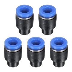 uxcell 5Pcs 1/4″(6mm) Tube OD Push-to-Connect Fittings Plug, 1/4″(6mm), Black