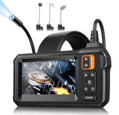 1080P HD Industrial Endoscope Borescope LCD 4.3inch 8mm Inspection Dual Lens