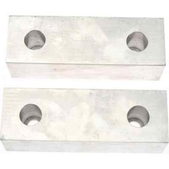 1 Pair Gibraltar Soft Aluminum Vise Jaws, Flat/No Step, 2″ Thick x 6″ Wide