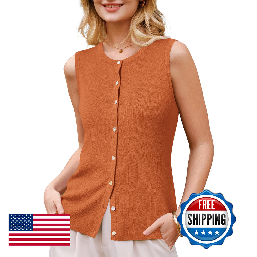 Arach&Cloz Arachcloz Womens Vest Tops 2026 Summer Sleeveless Sweater Knit Tank