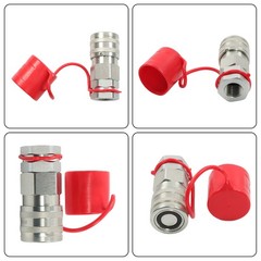 3/4″ NPT Flat Face Hydraulic Quick Connect Couplers Skid Steer Set