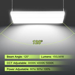 300W LED Linear High Bay Light Fixture CCT Tunable 3000K/4000K/5000K AC 100-277V