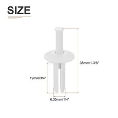 DTGN 1/4″ x 3/4″ (D x L) Nylon Drywall Rivets -50Pack – x 3/4″, White