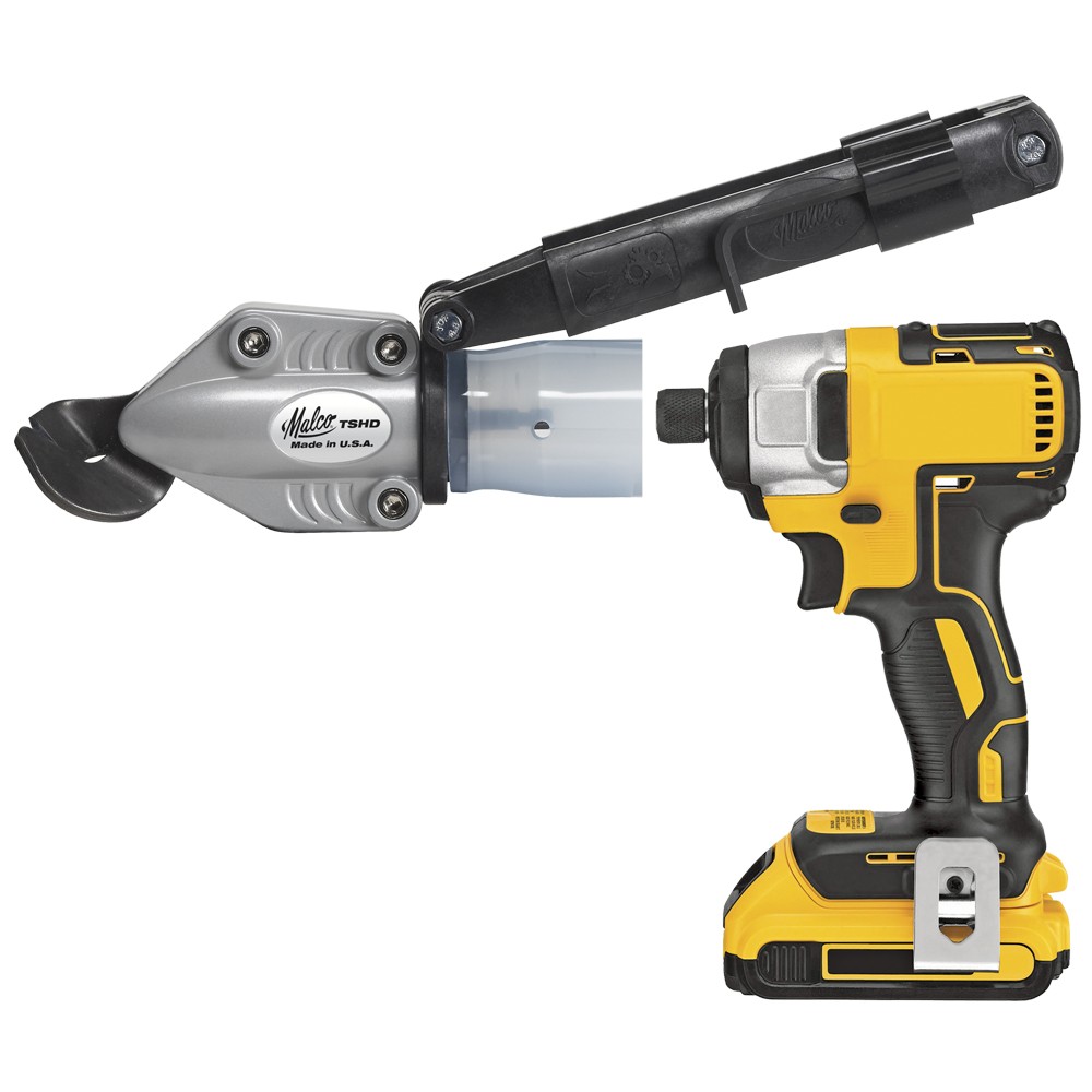 Malco TSHD TurboShear Heavy-Duty Drill Attachment – 18-Gauge Galvanized Steel |