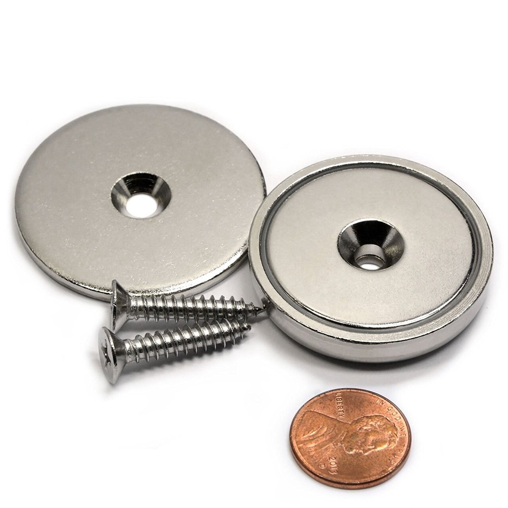 Neodymium Cup Magnet Dia 1.26″ | 90 LB Pull Each Pot Magnet w/ Striker and Screw