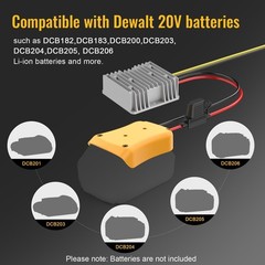 20V to 12V 20A Step Down Converter Adapter Compatible with Dewalt 20V Regulator