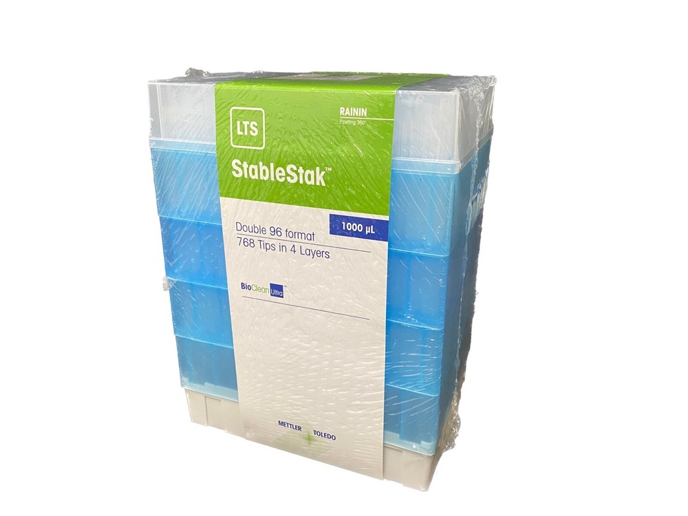 RAININ 1000μL Sterile StableStak LTS LiteTouch Pipette Tips 17007090 (768/pk)