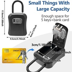 Key Lock Box for Outside-Combination Lockbox for House Key-Portable/Wall Mounted
