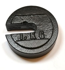 Eisco Labs Cast Iron Slotted Weight – 1 Kg Painted Black (2.20 pounds)