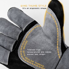 16 Inches 932℉ Welding Gloves for MIG/Stick Welding Heat Fire Resistant Leather