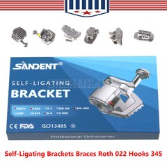 Dental Orthodontic Brackets Passive Self-Ligating Brace Roth.022 Hook 345