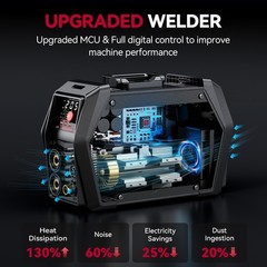 ARCCAPTAIN iControl TIG205 Pro 5 In 1 Cold Spot Stick/TIG Welder with Foot Pedal