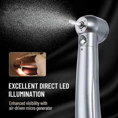 eLabPal 10Pcs Dental LED E-generator High Speed Handpiece Push Button 4H Turbine