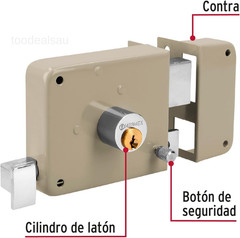 Truper 43583 / CS-70DB – Right Rim, Deadbolt Rim Door Lock Set, Standard Gray