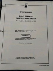 HEWLETT PACKARD SELECTIVE LEVEL METER 3586A/B/C SERVICE SHOP REPAIR GUIDE MANUAL