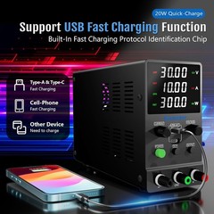 DC Power Supply Variable, 0-32V 0-10A Adjustable Switching DC Regulated Bench Po