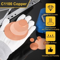 20Pcs 0.02″ Thick 0.6″ Dia C1100 Pure Copper Sheet INDUSTRIAL Copper Round Plate