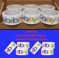 6 Roll Genuine Official EBAY Packaging Tape Color Logo 2” x 75” Yard त