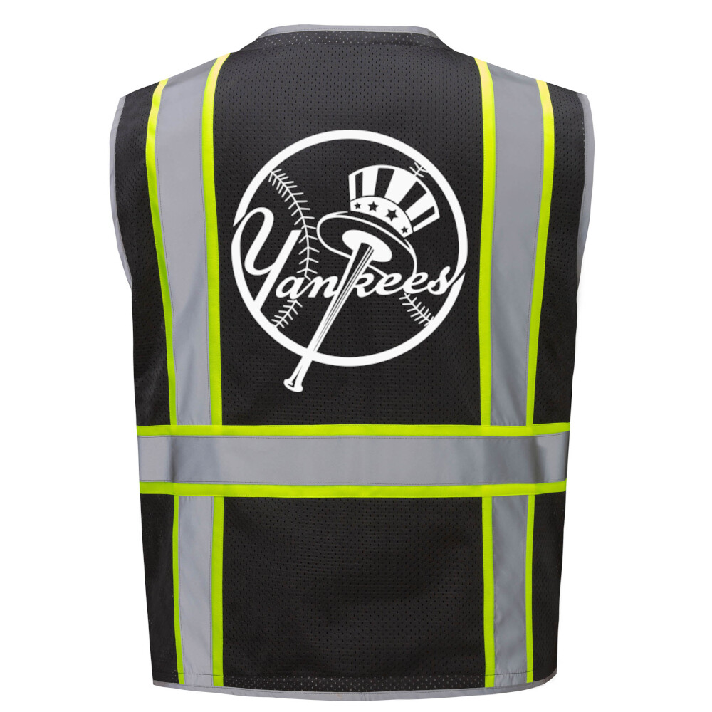 🦺⚾New York Yankees Safety Hi-Vis Vest PPE w/reflective Strip Size Adult M-4XL