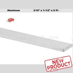 3/16″ Aluminum Flat Stock Bar 3/16″ 1-1/2″ x 6 Feet Unpolished Alloy 6061 72″