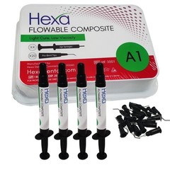 Hexa A1 Flowable Composite Light Cure, Low Viscosity (4 x 2gm Syringes, 20 Tips)