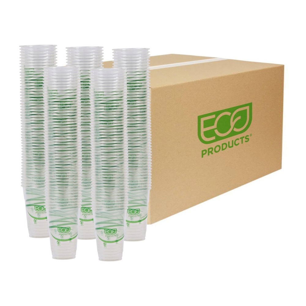 GreenStripe Clear Compostable 10oz PLA Plastic Cups, Case of 1000, Disposable…