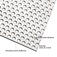 11.8 Inch Stainless Steel Perforated Metal Sheet 0.12 Inch Holes Panel
