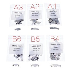 20 Pcs/Pack Dental Metal Saddle Contoured Matrices Matrix Band/Springclip 6 Size