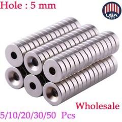 Dia:20/25mm Countersunk Ring Round Disc Strong Magnet Rare Earth Neodymium Hole
