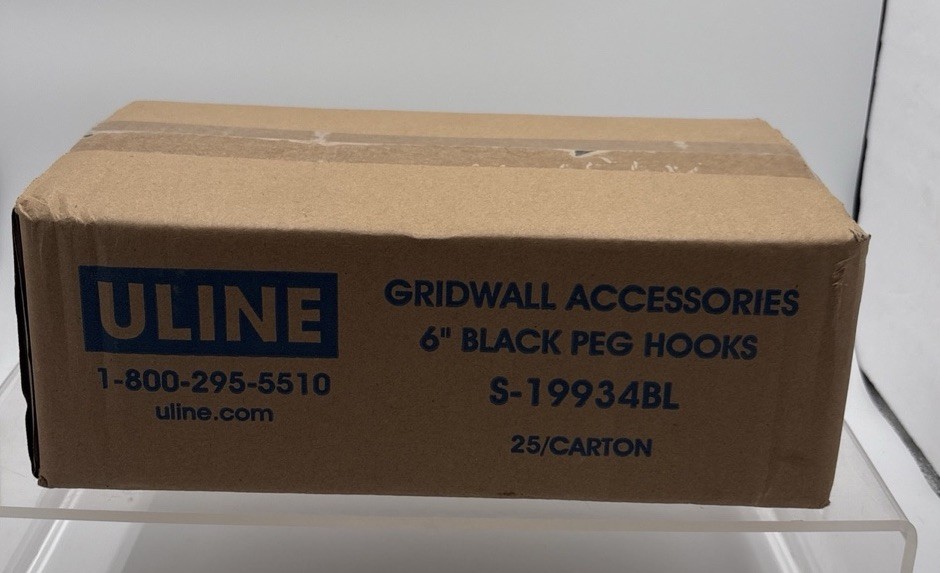 6″ Gridwall Hooks – Black Hooks For Grid Panel Displays – NEW (25)