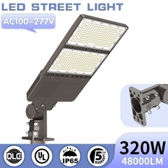 320 Watt LED Shoebox Parking Lot Light 48000 Lumens With Photocell Pole Fixtures