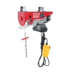 Miniature Electric Hoist 440 LBS Crane Winch with Wired Remote Control 510W 110V