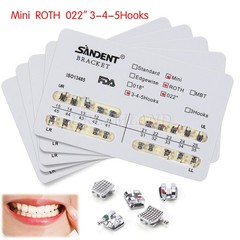 10Packs Dental Orthodontic Metal Brackets Braces Mini Roth.022 Hooks 345 Ortho