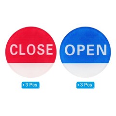 PATIKIL Open/Close Sticker, 3 Pairs/6 Pack Acrylic Self Stick Round Business …