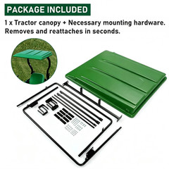 Green Top Tractor Canopy For 1 1/2″ x 3″, 2″ x 2″ or 2″ x 3″ ROPS