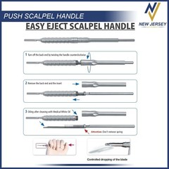 Push Scalpel Handle No 3 Easy Eject Dentist Dental Safe Push Blade Remover
