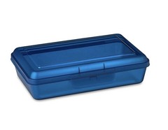 PEN+GEAR Plastic Pencil Case Box Snap On Lid Lightweight Translucent • Blue