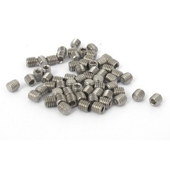 M3x3mm Stainless Steel Hex Socket Set Cup Point Grub Screws Silver 50pcs
