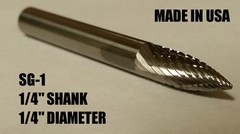 SG1D Tree Shape Tungsten Carbide Burr Bur Cutting Tool Die Grinder Bit 1/4″