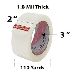 2-Inch Clear Packaging Tape, 6 Rolls x 110 Yards 330 ft Heavy Duty Shipping &…
