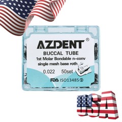 AZDENT Dental Orthodontic 1st Molar Buccal Tubes Bondable Non-Conv MBT/Roth.022