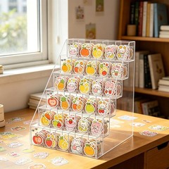 6 Tier Acrylic Sticker Display Stand Vendors 30 Pockets Clear Acrylic Storage